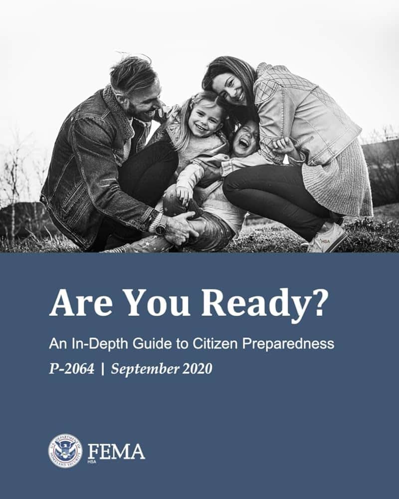 FEMA's "Are You Ready?" emergency preparedness guide cover, providing crucial information for personal disaster preparedness.