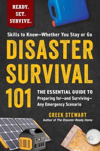 Disaster Survival 101 book cover, by Creek Stewart