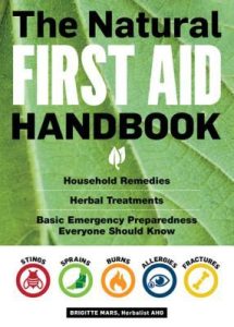 The Natural First Aid Handbook book cover, by Brigitte Mars